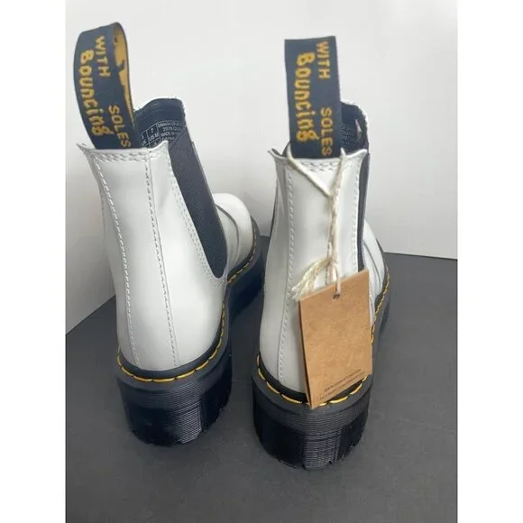Doc Dr. Martens 2976 Quad Platform Women's White Chelsea Boot Size 42 US 10 NEW - Picture 4 of 6